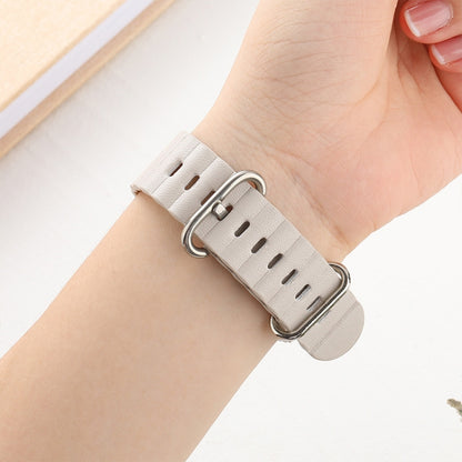 Ocean Style Leather Watch Strap For Apple Watch Series 8&7 41mm / SE 2&6&SE&5&4 40mm / 3&2&1 38mm(Golden Brown) by bashfashion