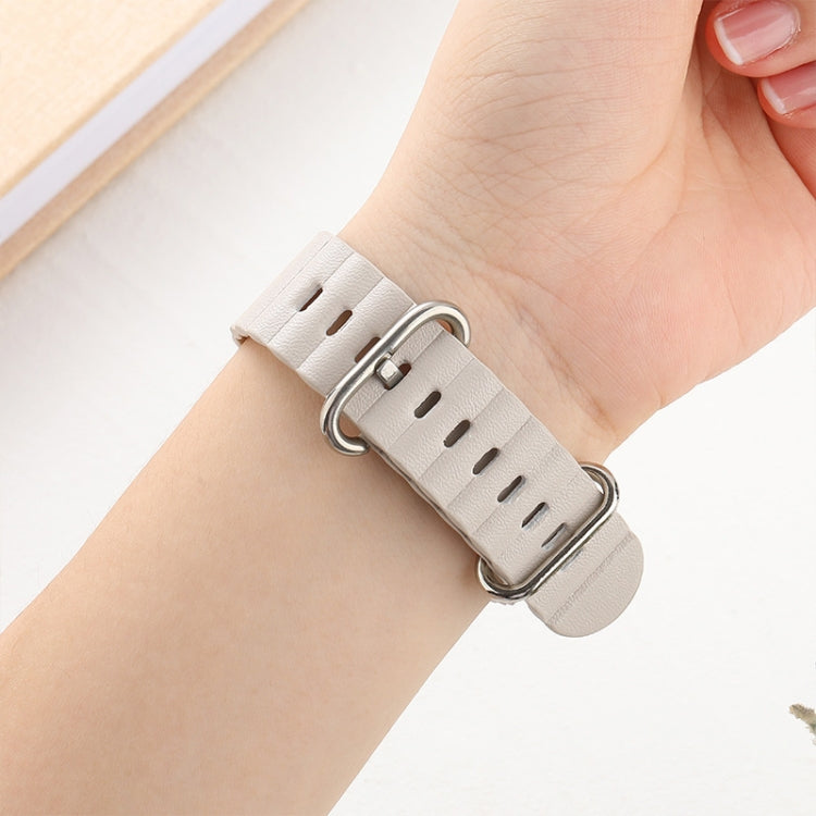 Ocean Style Leather Watch Strap For Apple Watch Series 8&7 41mm / SE 2&6&SE&5&4 40mm / 3&2&1 38mm(Rouge) by bashfashion