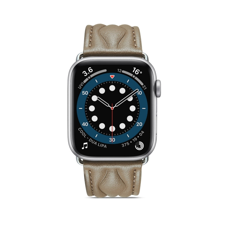 Hyperbolic Wave Leather Strap For Apple Watch Ultra 49mm / Series 8&7 45mm / SE 2&6&SE&5&4 44mm / 3&2&1 42mm(Grey) by bashfashion