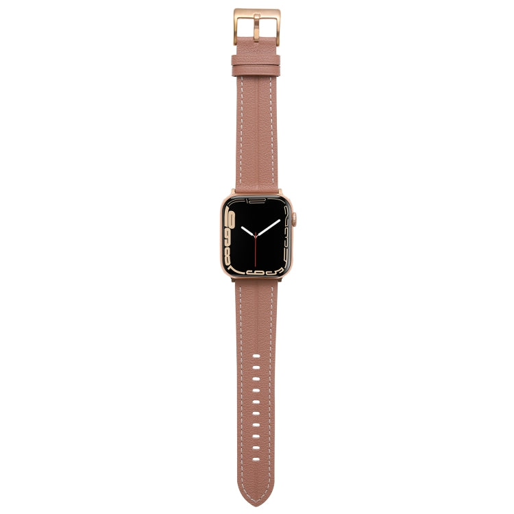 Fluted Leather Strap For Apple Watch Ultra 49mm / Series 8&7 45mm / SE 2&6&SE&5&4 44mm / 3&2&1 42mm(Dark Pink) by bashfashion