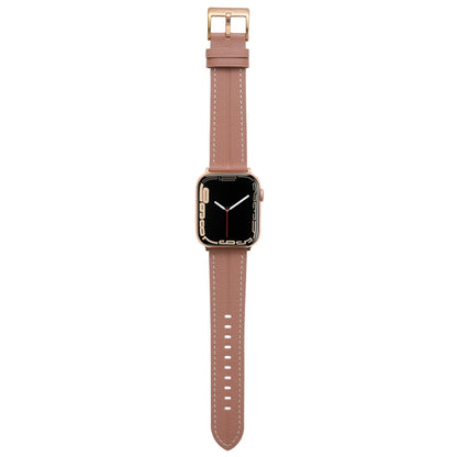 Fluted Leather Strap For Apple Watch Ultra 49mm / Series 8&7 45mm / SE 2&6&SE&5&4 44mm / 3&2&1 42mm(Dark Pink) by bashfashion
