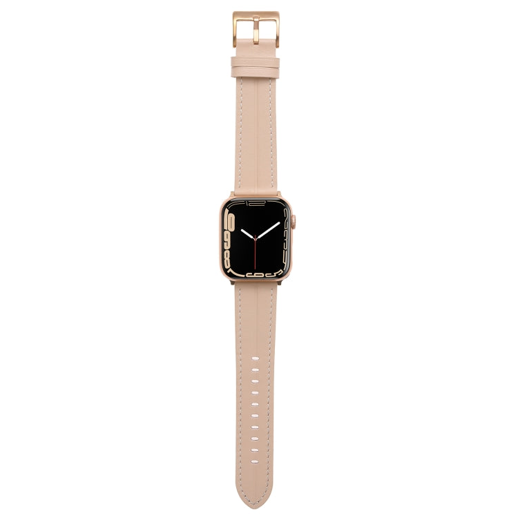 Fluted Leather Strap For Apple Watch Ultra 49mm / Series 8&7 45mm / SE 2&6&SE&5&4 44mm / 3&2&1 42mm(Light Pink) by bashfashion