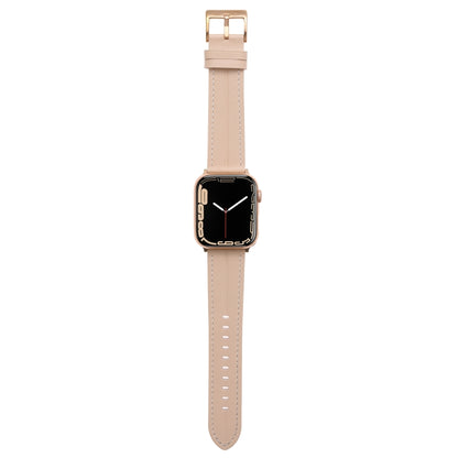 Fluted Leather Strap For Apple Watch Ultra 49mm / Series 8&7 45mm / SE 2&6&SE&5&4 44mm / 3&2&1 42mm(Light Pink) by bashfashion