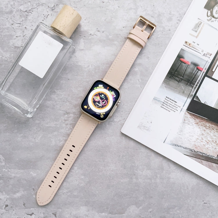 Fluted Leather Strap For Apple Watch Ultra 49mm / Series 8&7 45mm / SE 2&6&SE&5&4 44mm / 3&2&1 42mm(Light Pink) by bashfashion