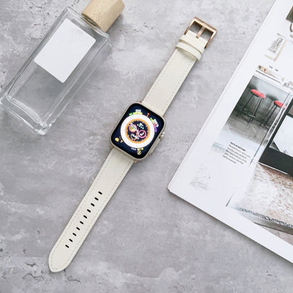 Fluted Leather Strap For Apple Watch Ultra 49mm / Series 8&7 45mm / SE 2&6&SE&5&4 44mm / 3&2&1 42mm(Off White) by bashfashion