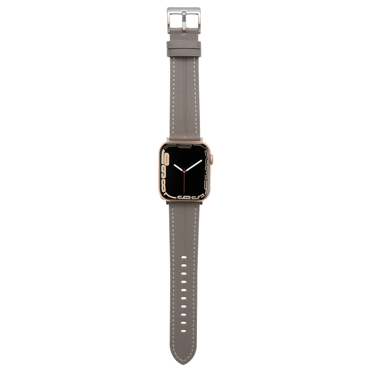 Fluted Leather Strap For Apple Watch Ultra 49mm / Series 8&7 45mm / SE 2&6&SE&5&4 44mm / 3&2&1 42mm(Grey) by bashfashion