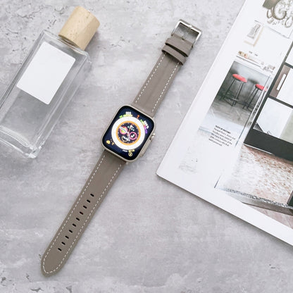 Fluted Leather Strap For Apple Watch Ultra 49mm / Series 8&7 45mm / SE 2&6&SE&5&4 44mm / 3&2&1 42mm(Grey) by bashfashion