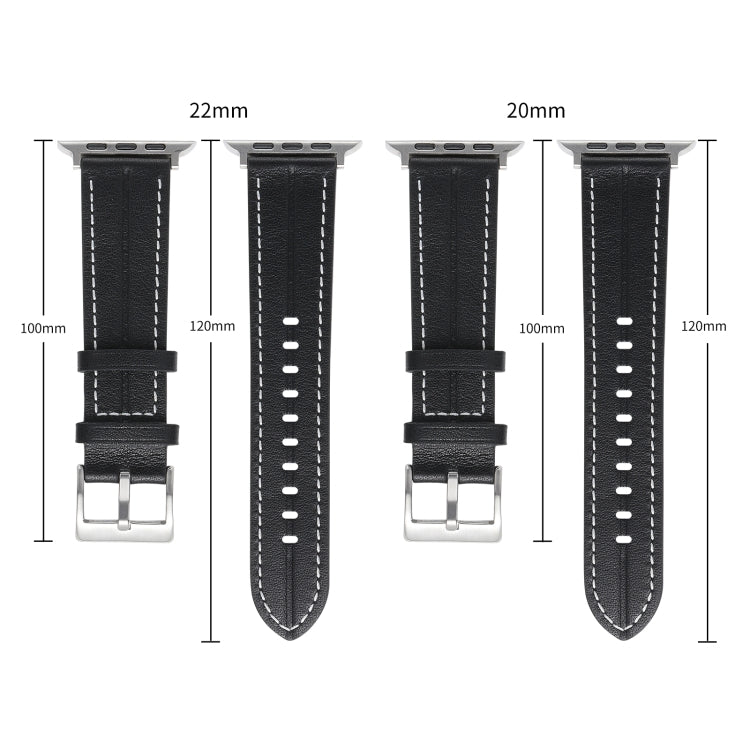 Fluted Leather Strap For Apple Watch Ultra 49mm / Series 8&7 45mm / SE 2&6&SE&5&4 44mm / 3&2&1 42mm(Blue) by bashfashion