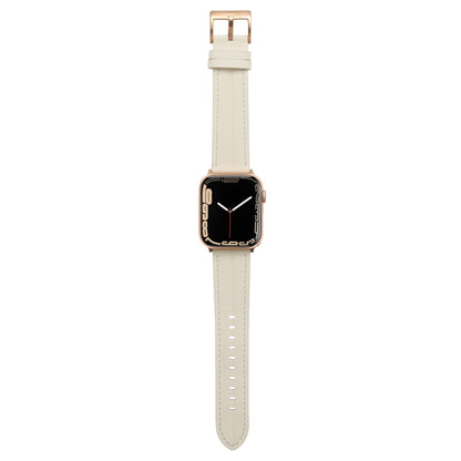 Fluted Leather Strap For Apple Watch Series 8&7 41mm / SE 2&6&SE&5&4 40mm / 3&2&1 38mm(Off White) by bashfashion