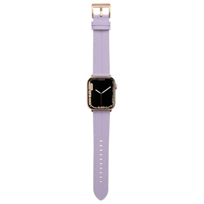 Fluted Leather Strap For Apple Watch Series 8&7 41mm / SE 2&6&SE&5&4 40mm / 3&2&1 38mm(Purple) by bashfashion