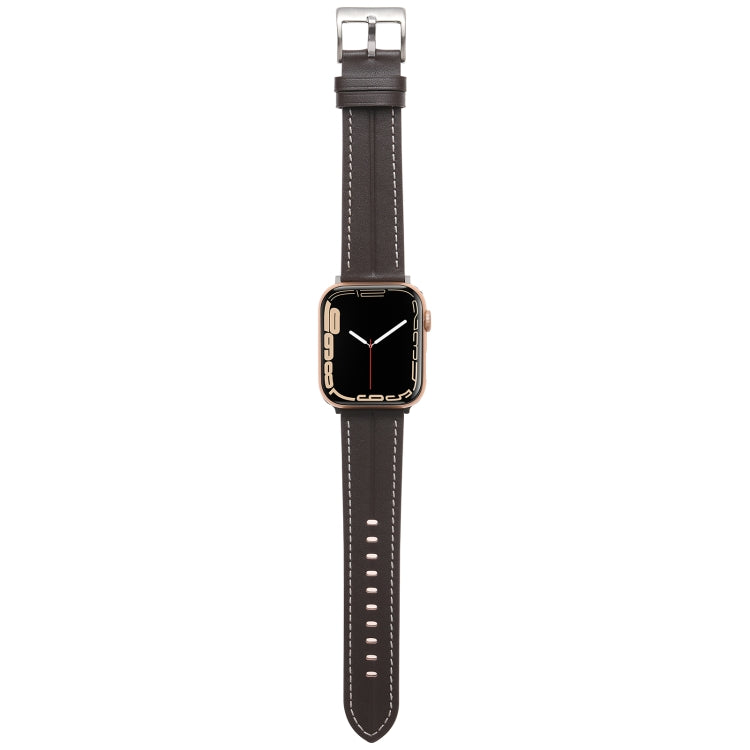 Fluted Leather Strap For Apple Watch Series 8&7 41mm / SE 2&6&SE&5&4 40mm / 3&2&1 38mm(Coffee) by bashfashion