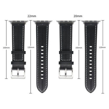 Fluted Leather Strap For Apple Watch Series 8&7 41mm / SE 2&6&SE&5&4 40mm / 3&2&1 38mm(Coffee) by bashfashion