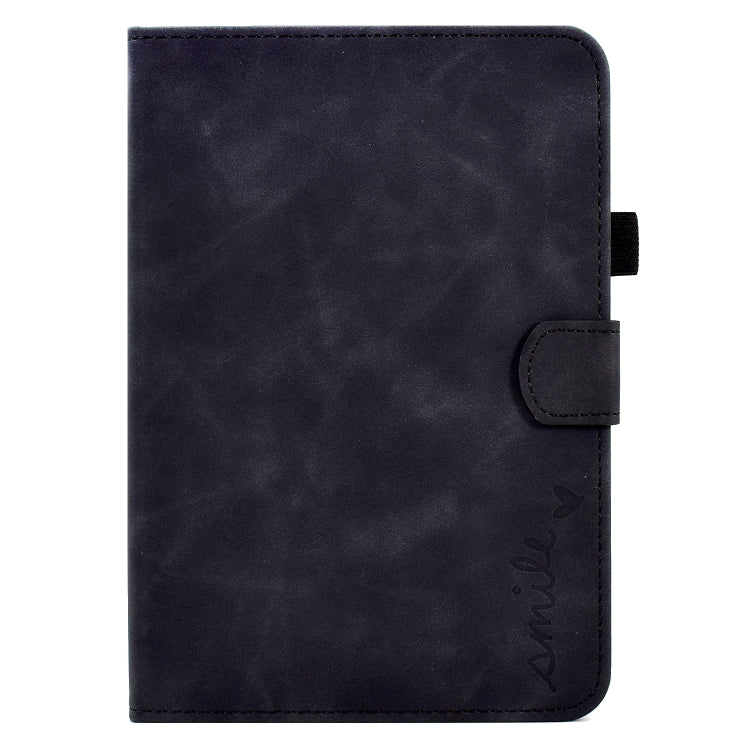 For iPad 2025 / 2022 Embossed Smile Flip Tablet Leather Smart Case(Black) by bashfashion