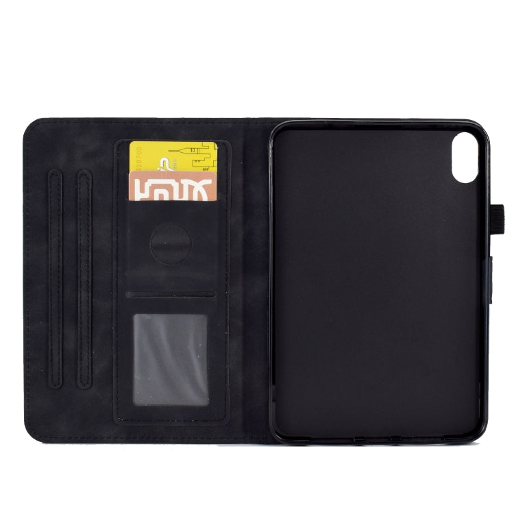 For iPad 2025 / 2022 Embossed Smile Flip Tablet Leather Smart Case(Black) by bashfashion