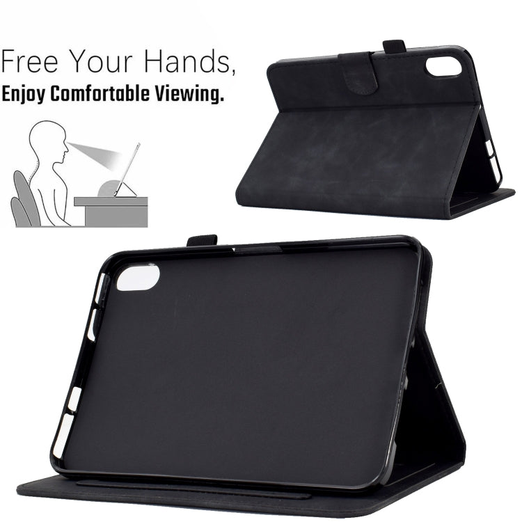 For iPad 2025 / 2022 Embossed Smile Flip Tablet Leather Smart Case(Black) by bashfashion