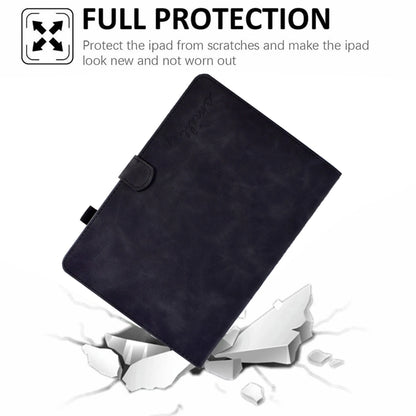 For iPad 2025 / 2022 Embossed Smile Flip Tablet Leather Smart Case(Black) by bashfashion