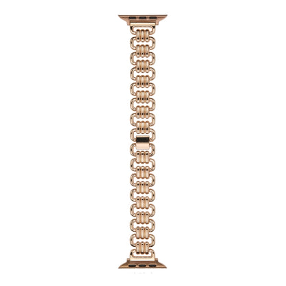 U-chain Metal Watch Band For Apple Watch Ultra 49mm&Watch Ultra 2 49mm / Series 9&8&7 45mm / SE 3&SE 2&6&SE&5&4 44mm / 3&2&1 42mm(Rose Gold) by bashfashion