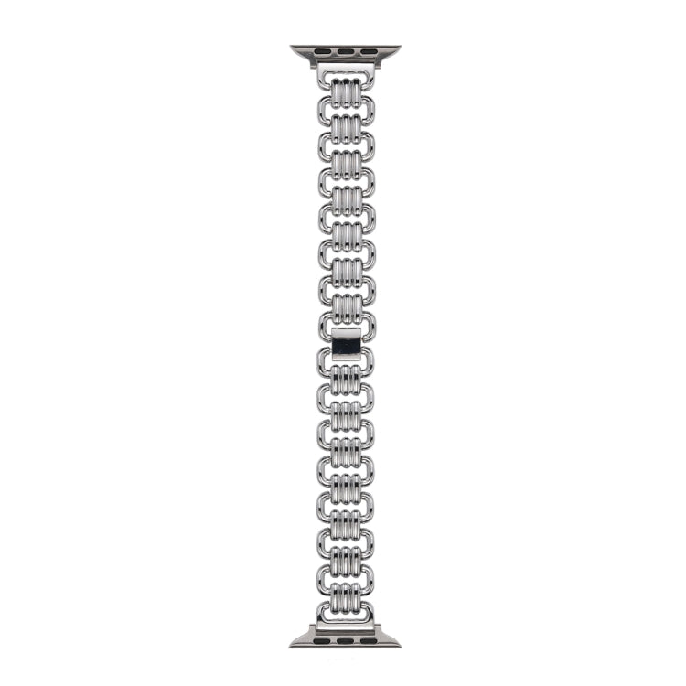 U-chain Metal Watch Band For Apple Watch Ultra 49mm&Watch Ultra 2 49mm / Series 9&8&7 45mm / SE 3&SE 2&6&SE&5&4 44mm / 3&2&1 42mm(Silver) by bashfashion