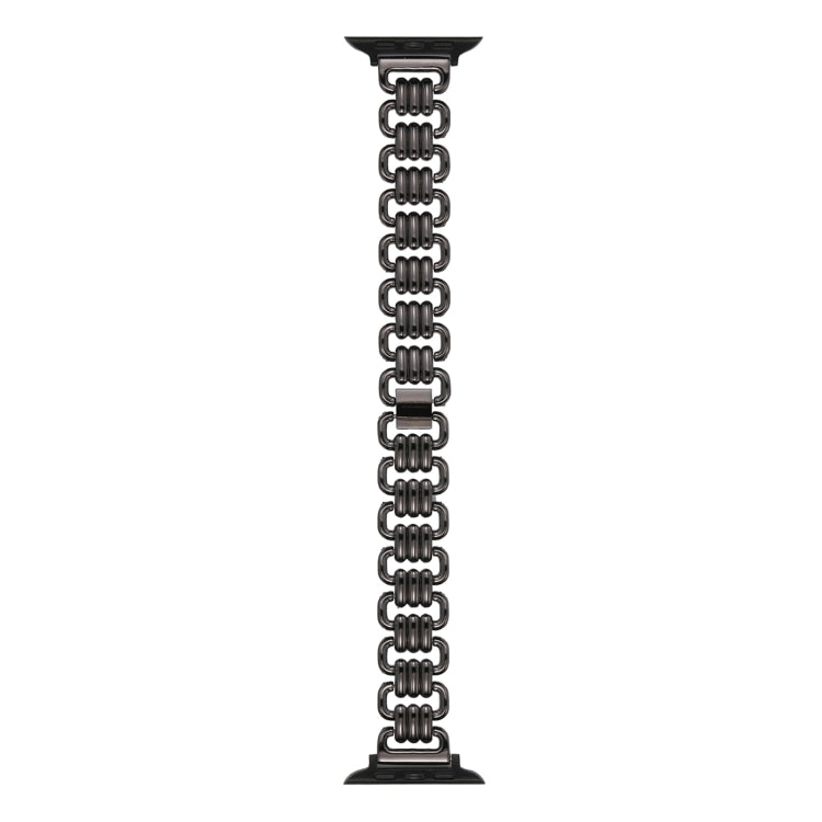 U-chain Metal Watch Band For Apple Watch Ultra 49mm&Watch Ultra 2 49mm / Series 9&8&7 45mm / SE 3&SE 2&6&SE&5&4 44mm / 3&2&1 42mm(Black) by bashfashion