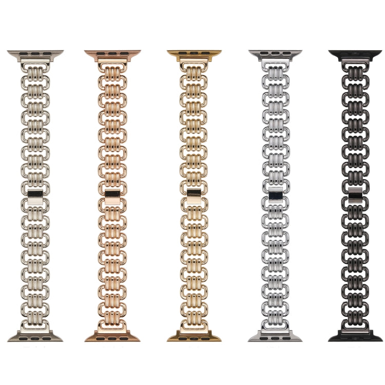 U-chain Metal Watch Band For Apple Watch Ultra 49mm&Watch Ultra 2 49mm / Series 9&8&7 45mm / SE 3&SE 2&6&SE&5&4 44mm / 3&2&1 42mm(Silver) by bashfashion