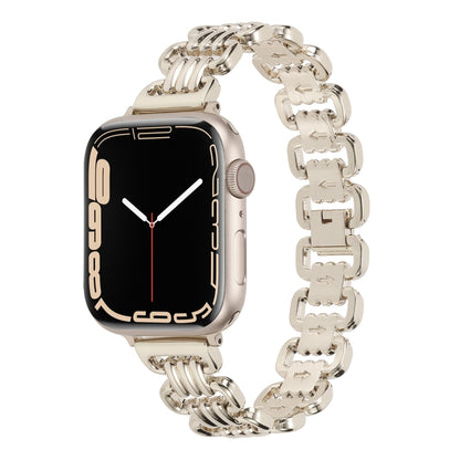 U-chain Metal Watch Band For Apple Watch Ultra 49mm&Watch Ultra 2 49mm / Series 9&8&7 45mm / SE 3&SE 2&6&SE&5&4 44mm / 3&2&1 42mm(Gold) by bashfashion