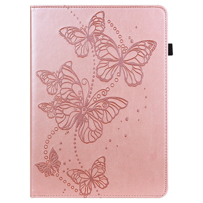 For iPad 2025 / 2022 Embossed Butterfly Leather Tablet Case(Pink) by bashfashion