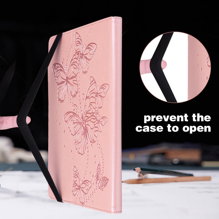 For iPad 2025 / 2022 Embossed Butterfly Leather Tablet Case(Pink) by bashfashion