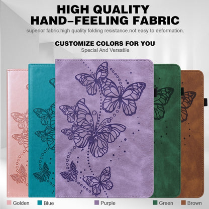 For iPad 2025 / 2022 Embossed Butterfly Leather Tablet Case(Pink) by bashfashion