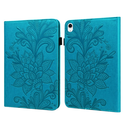For iPad 2025 / 2022 Lace Flower Embossing Pattern Leather Tablet Case(Blue) by bashfashion