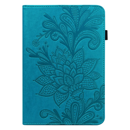 For iPad 2025 / 2022 Lace Flower Embossing Pattern Leather Tablet Case(Blue) by bashfashion