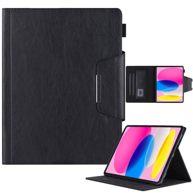 For iPad 2025 / 2022 Solid Color Metal Buckle Leather Smart Tablet Case(Black) by bashfashion