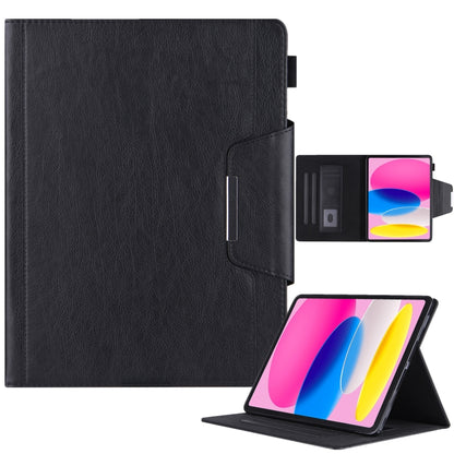 For iPad 2025 / 2022 Solid Color Metal Buckle Leather Smart Tablet Case(Black) by bashfashion