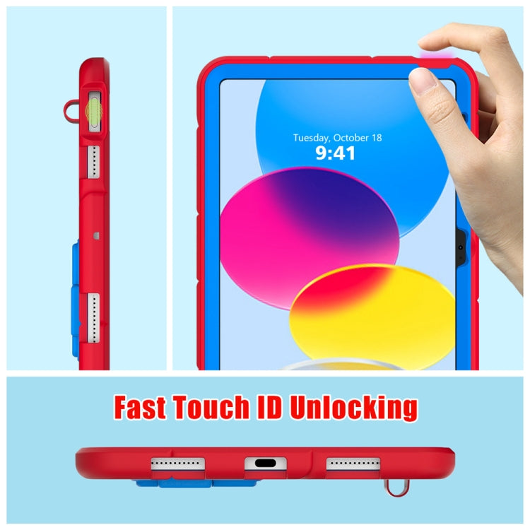 For iPad 2025 / 2022 Silicone + PC Shockproof Protective Tablet Case(Red+Blue) by bashfashion