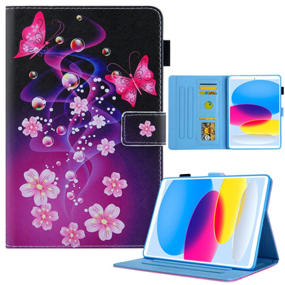 For iPad 2025 / 2022 Colored Drawing Leather Smart Tablet Case(Dual Pink Butterflies) by bashfashion