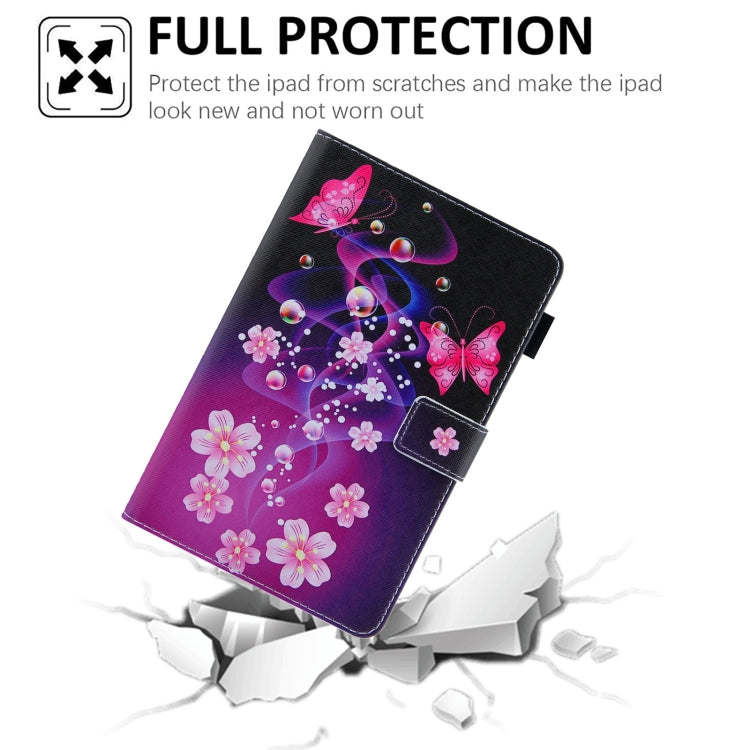 For iPad 2025 / 2022 Colored Drawing Leather Smart Tablet Case(Dual Pink Butterflies) by bashfashion
