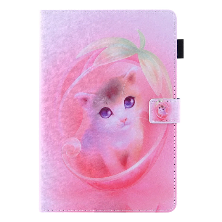 For iPad 2025 / 2022 Colored Drawing Leather Smart Tablet Case(Pink Cat) by bashfashion