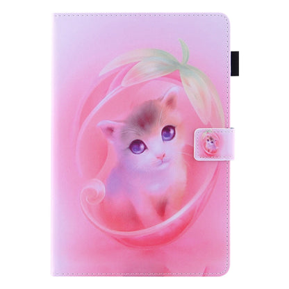 For iPad 2025 / 2022 Colored Drawing Leather Smart Tablet Case(Pink Cat) by bashfashion