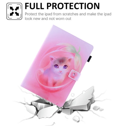 For iPad 2025 / 2022 Colored Drawing Leather Smart Tablet Case(Pink Cat) by bashfashion
