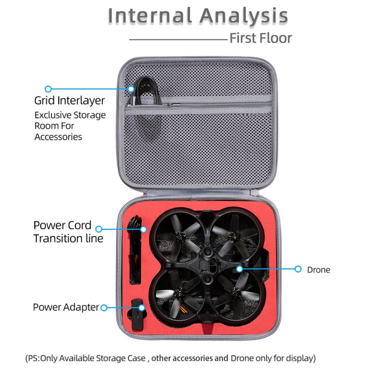 For DJI Avata Drone Body Square Shockproof Hard Case Carrying Storage Bag, Size: 27 x 23 x 10cm(Grey + Black Liner) by bashfashion