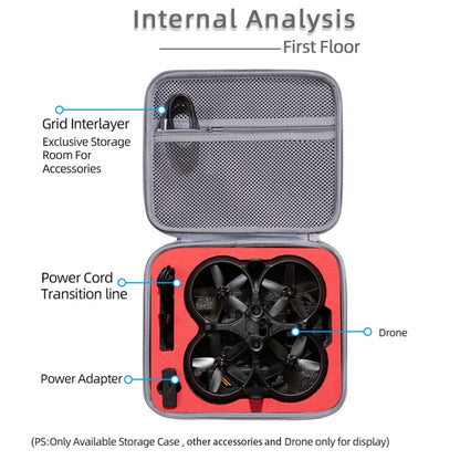 For DJI Avata Drone Body Square Shockproof Hard Case Carrying Storage Bag, Size: 27 x 23 x 10cm(Grey + Black Liner) by bashfashion