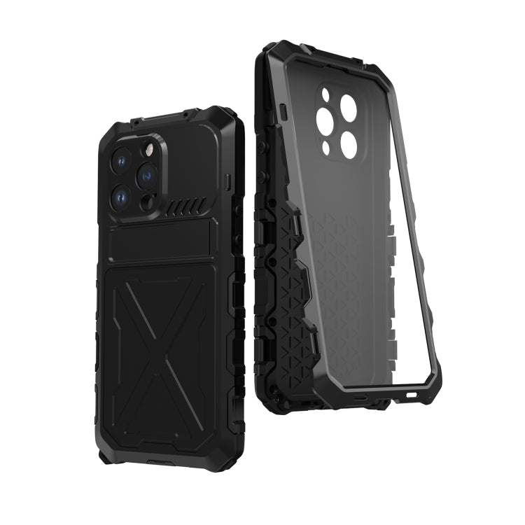 For iPhone 14 Pro Max R-JUST Life Waterproof Dustproof Shockproof Phone Case(Black) by R-JUST