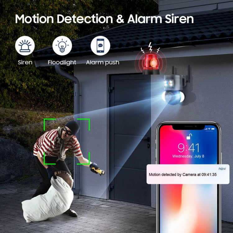 ST-429-4M-TY-4G 4MP 4G Smart Security Floodlight Camera Support Two-way Audio / Night Vision, EU 4G Frequency by bashfashion