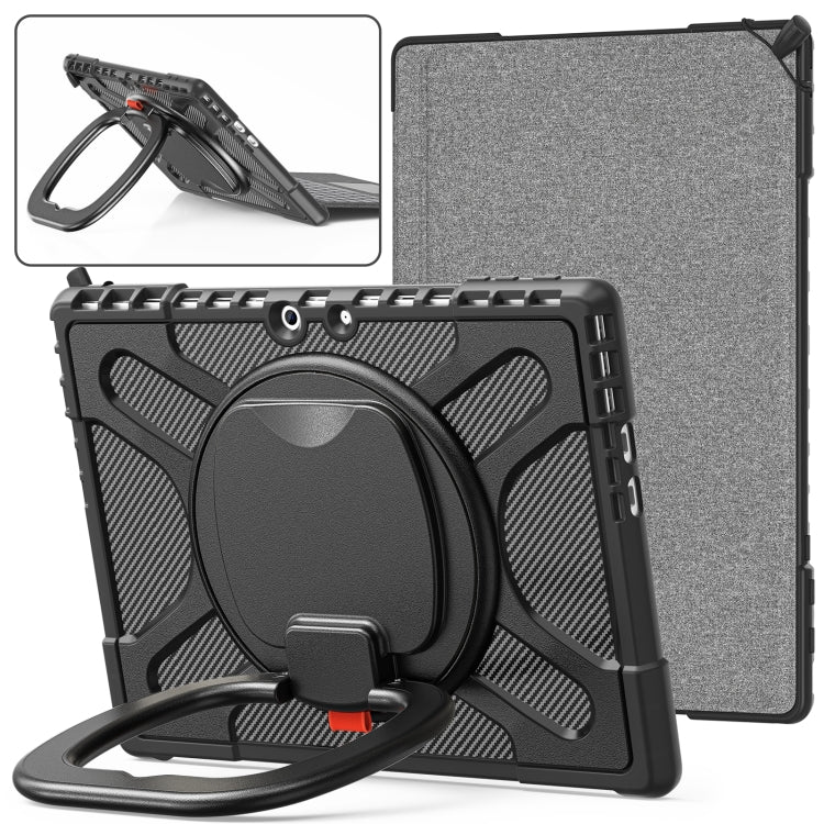 For MicroSoft Surface Pro 9 / 10 / 11 Handle Rotatable Kickstand Shockproof Tablet Case(Black) by bashfashion