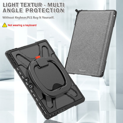 For MicroSoft Surface Pro 9 / 10 / 11 Handle Rotatable Kickstand Shockproof Tablet Case(Black) by bashfashion