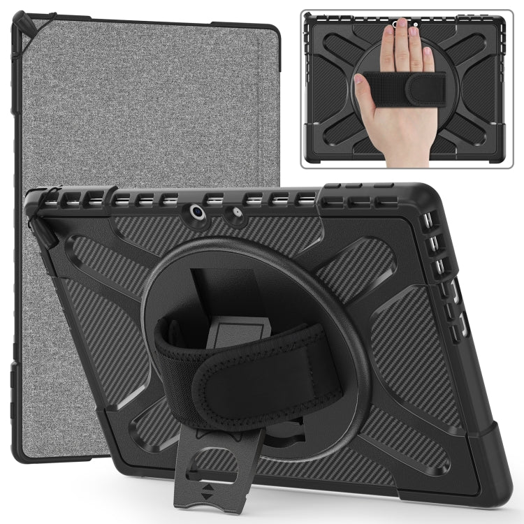 For MicroSoft Surface Pro 9 / 10 / 11 Rotatable Kickstand Grip Shockproof Tablet Case(Black) by bashfashion