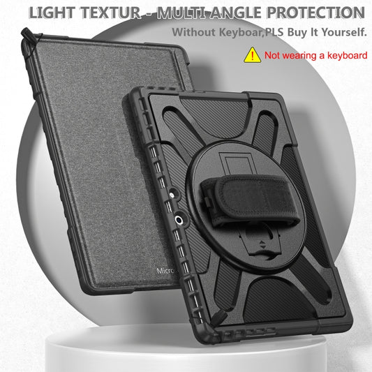 For MicroSoft Surface Pro 9 / 10 / 11 Rotatable Kickstand Grip Shockproof Tablet Case(Black) by bashfashion