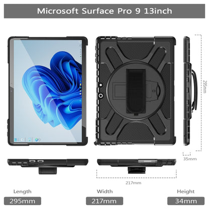 For MicroSoft Surface Pro 9 / 10 / 11 Rotatable Kickstand Grip Shockproof Tablet Case(Black) by bashfashion