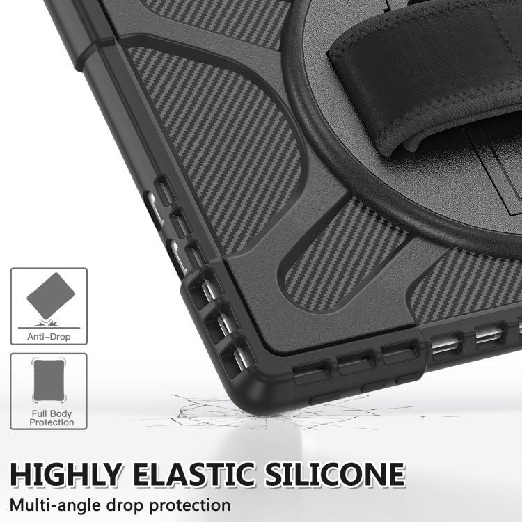 For MicroSoft Surface Pro 9 / 10 / 11 Rotatable Kickstand Grip Shockproof Tablet Case(Black) by bashfashion