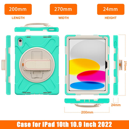 For iPad 2025 / 2022 Rotatable Kickstand Grip Heavy Duty Hard Rugged Tablet Case(Mint Green) by bashfashion