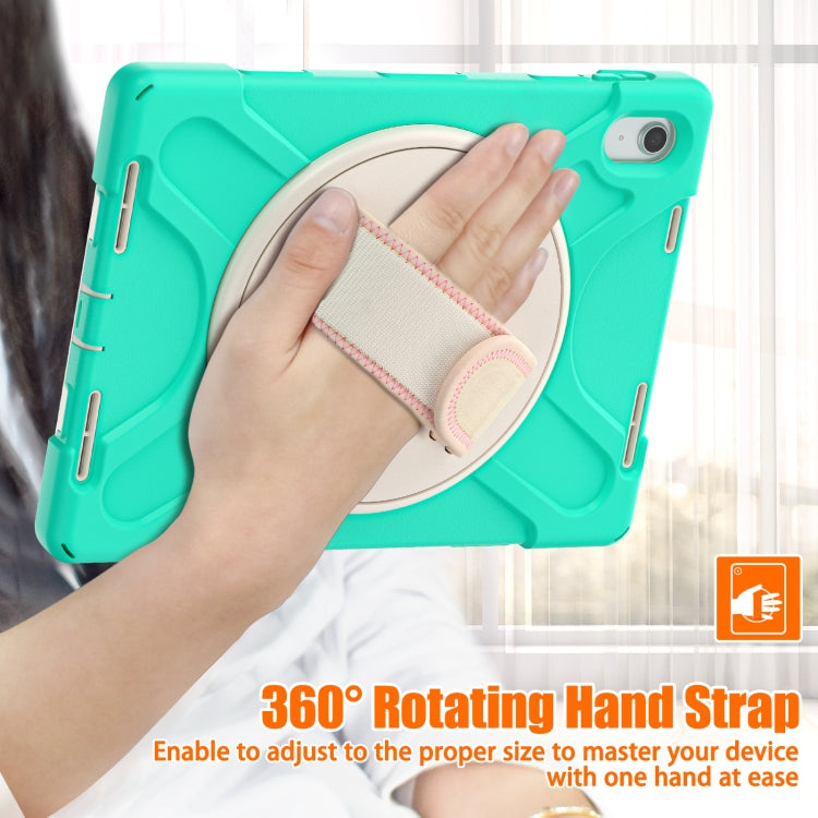 For iPad 2025 / 2022 Rotatable Kickstand Grip Heavy Duty Hard Rugged Tablet Case(Mint Green) by bashfashion